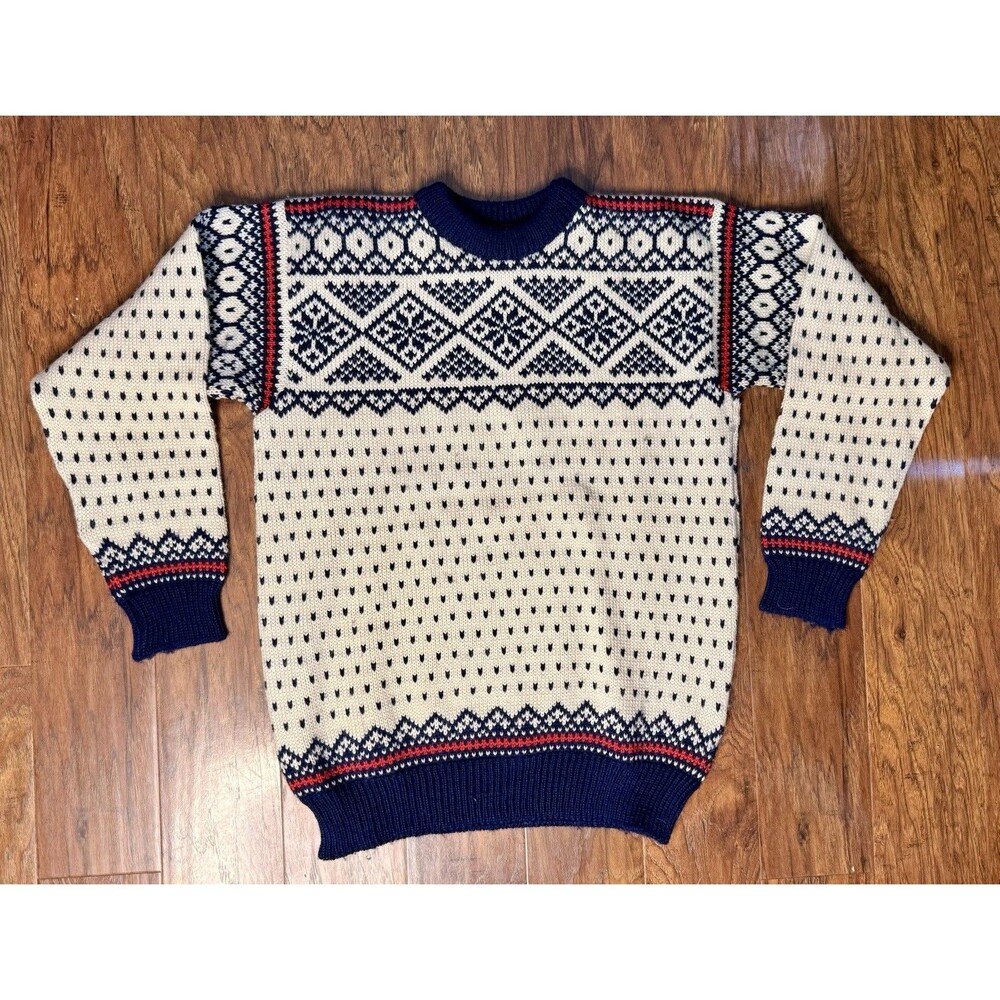 Vintage Dale Of Norway Mens Wool Sweater Winter Pattern EUC Size 50